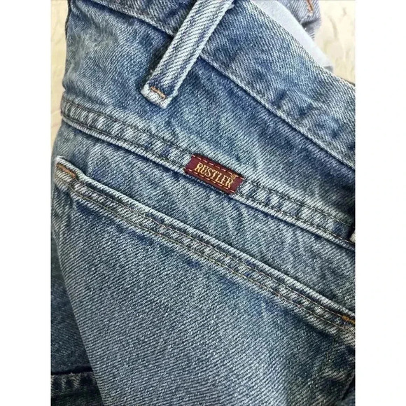 Vintage Rustler Jeans Men's 38x32 Blue Classic Straight 100% Soft Cotton Faded - Picture 13 of 13